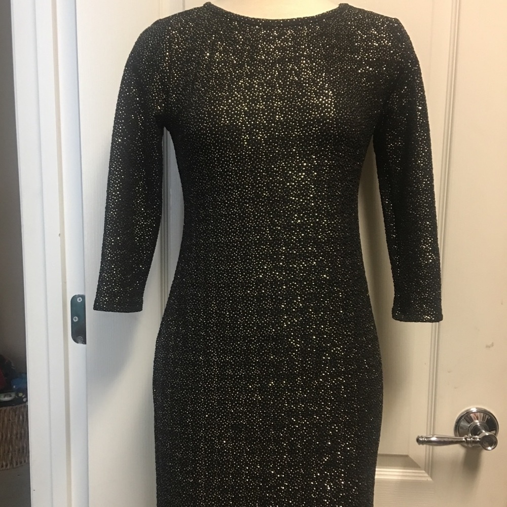 Golden sparkle black bodycon Dress
